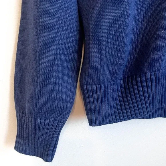 J Crew Mens Heritage Cotton V-neck Sweater Size M Blue Heritage Classic Preppy - Picture 4 of 7
